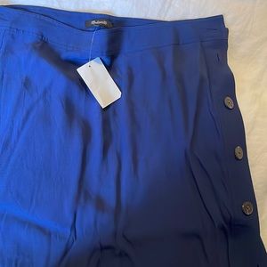 Madewell Blue Button Midi Skirt